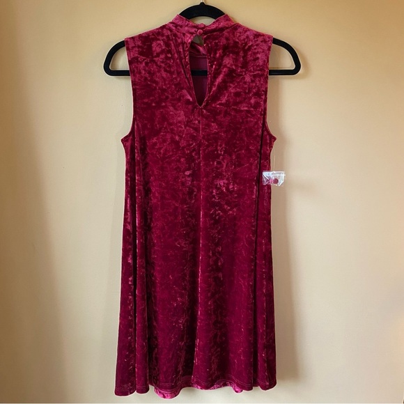 Modcloth Crushed Red Velvet Mini Dress - Size Medium - Picture 3 of 12